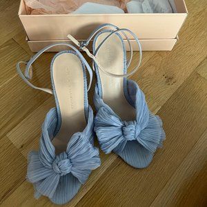 Loeffler Randall-Camellia Blue Pleated Bow Heel - Size 7.5